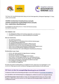 Ausschreibung Kiga